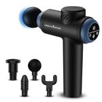 Healthsense Percussion Gun Massager machine for Full Body Pain Relief of Neck, Shoulder, Back, Arm & Foot for Men & Women | 3200 RPM Premium Deep Tissue Massage Gun with LCD Touch Screen | 4 Removable Heads | 30 Speed Levels | Lightweight with Non-Slip Handle - HM285