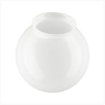 LUMIS Splayed/Flanged Neck Glass Globe Replacement Lampshade for Ceiling Lights. 15.0cm Diameter (6”), Neck: 7.8cm (3"), White