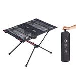 Naturehike Aluminium Folding Camping Table - Portable Folding Table Compact Lightweight Small Folding Roll-up Table with Carry Bag - Black