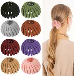 8PCS Birds Nest Hair Clips - Expandable Hair Bun Maker Hair Accessories for Women Ponytail Holder Hair Bun Clip for Thin Thick Fine Curly Hair, Plastic Hair Barrettes Hair Scrunchies