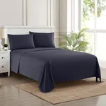 Queen Size Bed Sheets - Breathable Luxury Sheets with Full Elastic & Secure Corner Straps Built In - 1800 Supreme Collection Extra Soft Deep Pocket Bedding, Sheet Set, EXTRA DEEP pocket - Queen, Navy