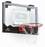 Silverback 23" LED Light-Up Over the Door Mini Basketball Hoop Includes Mini Basketball and Air Pump, Black