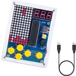 DAOKAI DIY Pixel Game Console Production Kit Soldering Practice 51 single-chip game kit Classical Game Russian Box/Snake/Plane/Racing Uninstal with Background Sound and Case