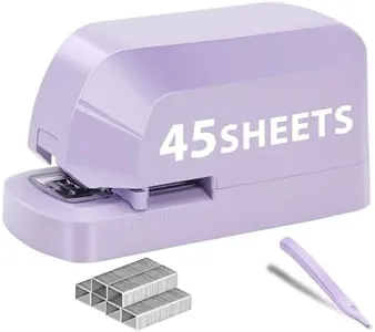 Electric Stapler for Desk, 45 Sheet Capacity Automatic Stapler Desktop, Office Staplers Electric, AC Operated Staplers Heavy Duty Office Use with 1,000 Staples & Staple Remover, Purple