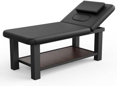Stationary Massage Table for Treatment Table, Physical Therapy Table, Spa Facial Professional Massage Bed, Black PU Leather 31.5'' Wide, 700LBS Load Heavy Duty Metal Frame, 4 x 4 In Square leg