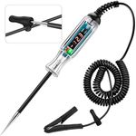 WINAMOO Upgraded 3-72V Digital Automotive LED Circuit Tester, DC Voltage Test Light with Voltmeter & Portable Spring Wire, Vehicle Circuits Low Voltage Light Tester Pen with Sharp Stainless Probe