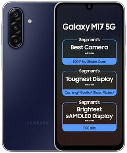 Samsung Galaxy M17 5G Mobile (Sapphire Black, 6GB RAM, 128GB Storage) | 50MP OIS Triple Camera | Gorilla Glass Victus | IP54 | 6 Gen OS Upgrades | AI | Gemini Live | Lag-Free Gaming | Without Charger