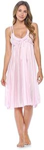 Casual Nights Women's Satin Lace Camisole Nightgown - Light Pink - Large