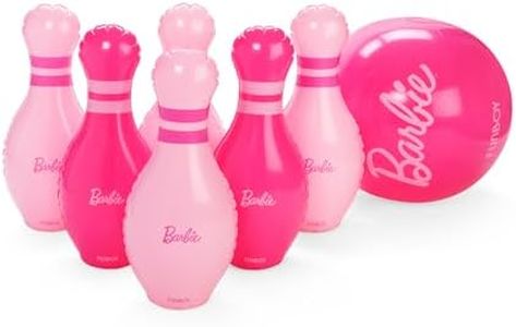 FUNBOY Barbie Inflatable Bowling Set for Kids and Adults with Large Ball and Six Bowling Pins Perfect for Backyard Parties