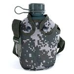 HNJZX Camouflage kettle,Titanium Military Canteen Cups,Aluminum Military Canteen Water Bottle,Army Style Water Bottle Canteen,with Cover Bag for Camping Hiking Backpacking Hunting (Woodland Camouflage)