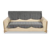 Yellow Weaves Velvet 3 Seater Quilted Sofa Cover and Chair Cover, Seat&Back Cover, Color - Dark Grey