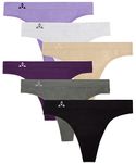 Balanced Tech Women's Seamless Thong Panties 6-Pack - Classic Essentials - Large