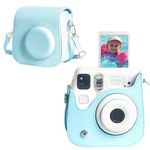 CAIYOULE Camera Case for Fujifilm Instax Mini SE/7+/7s/7c Instant Film Camera Protective Bag with Adjustable Shoulder Straps，No Camera，Blue