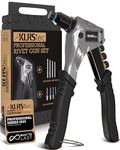 KLRStec® Professional Rivet Gun Kit incl. 120 Pop Rivets and 4 HSS Drills - High Quality Pop Rivet Tool Kit for Processing Pop Rivets