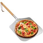 Onlyfire Large Aluminum Pizza Peel, with Wooden Handle, 12" x 14" for Baking Handmade Pizza, 28" Overall, for Any Outdoor Or Indoor Pizza Grill Oven