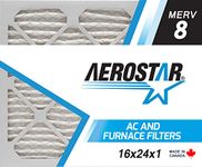 Aerostar 16x24x1 MERV 8 Pleated Air Filter, Made in Canada, 12-Pack