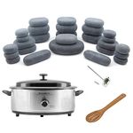 Hot Stone Warmer Zabrina Massage Stones Warmer HOT STONE MASSAGE KIT: 27 Basalt Stones + 6.5 Quart Hot Stone Heater