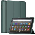 8 Tablet Case 8", Sonlaryin Smart Trifold Stand with Soft TPU Back Case for 8 Tablet, Auto Wake/Sleep, Incompatible with iPad - Dark Green