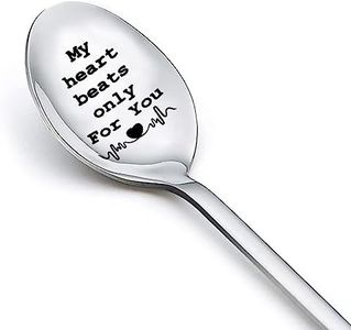 Anniversary Spoon Gifts for Him Her Couple Boyfriend Girlfriend Husband Wifey Gifts for Men Women Birthday Christmas Wedding Engagement Gifts for Couples Coffee Tea Gifts Spoon for Tea Coffee Lovers