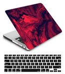 Case Compatible with MacBook Pro 13 inch 2012 2011 2010 2009 2008 Release A1278 with CD-ROM, Plastic Laptop Hard Shell Protective Case & Keyboard Cover Skin - Red Wave