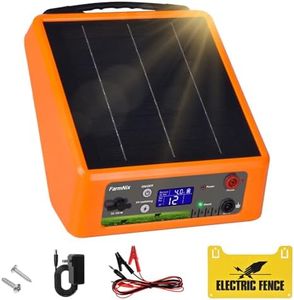 FarmNix 20 Miles Solar Powered Electric Fence, 6-12KV Adjustable Output Solar Charger, 2 Joules Pulse Energy,24H Solar Powered Electric Fence Kit Suitable for Pets,Poultry,Ranches and Gardens