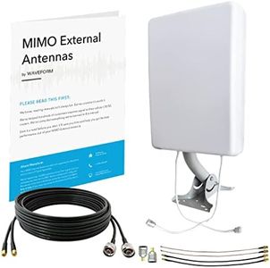 Waveform 2x2 MIMO Panel Antenna Kit | 4G and 5G Compatible Modem, Router, Gateway and Hotspot Antenna Kit | Cellular Antenna with 30ft RS240 Cable, U.FL, TS9, and SMA Adapters