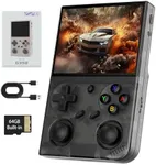 G350 Retro Handheld Game Console , G350 Retro Gaming Console 3.5'' IPS Screen Linux System Built-in 64G TF Card 20+Emulators Pre-Installed 4371 Games Retro Game Console with 3200mAh Battery Black
