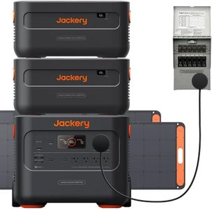 Jackery Solar Generator 2000 Plus Kit (6kWh)+Manual Transfer Switch, 6128 Wh Home Backup Power System with 400W Solar Panels, 2*LiFePO4 Battery Packs,for Power Outages, Emergencies