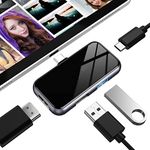 USB C Hub 4 in 1 Dongle USB-C to HDMI Multiport Adapter with 4K HDMI Output USB 3.0 Ports PD Port Compatible for MacBook Samsung Note 10 S10 S9 Chromebook(Cable Not Included)