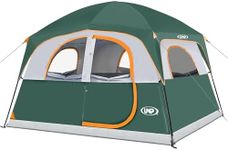 UNP Tents 6 Person Waterproof Windproof Easy Setup,Double Layer Family Camping Tent with 1 Mesh Door & 5 Large Mesh Windows -10'X9'X78in(H) (Dark Green)