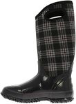 Bogs Women's Classic Tall Winter Plaid Waterproof Insulated Boot, Black Multi,6 M US