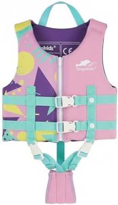 Gogokids Toddler Swim Vest, Premium Swim Vest for Kid Swimming Jacket for 30-40-50-60-70-80 Lbs Girls and Boys, Toddler Floaties Swimming Aid with Dual Safety Strap for 2-9 Years in Pool/Puddle/Beach