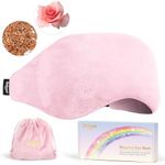 BeHoomi Sleep Mask, Weighted Eye Mask for Sleeping Microwave Warm Eye Compress, Natural Rose & Flaxseeds Moist Heated Eye Mask (Pink)