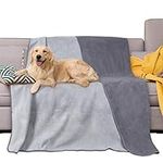 Pawsee Waterproof Dog Blanket, Pet Blanket Waterproof Blanket Sofa Puppy Cat Fleece Throw Bed Car Seat Furniture Protector Cover Large 203 x 152 cm Grey