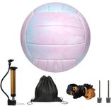 HolyElks Volleyball, Beach Volleyball, Soft Touch Volleyball Training for Indoor and Outdoor Matches, Official Size 5, with Backpack and Pump Net Bag (Gradient Pink Purple)