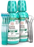 GuruNanda Oral Rinse Fresh Breath Mouthwash, ADA-Accepted Alcohol-Free Mouthwash, 7 Essential Oils & Vitamins, Flouride-Free, Wild Mint, 16 Oz - 2 Pack