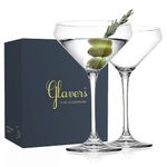 Glaver's Martini Glasses Set of 2 Cocktail Glasses, 10.5 Ounce Stemmed Margarita Glasses, For Bar, Martini, Cosmopolitan, Gimlet and Cocktails. - Dishwasher Safe.