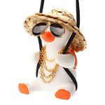 Swinging Duck Car Ornament, Cute Car Mirror Hanging Accessories Car Decorations Interior for Rear View Mirror (Orange)