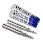 IDC Woodcraft 3D Carving Taper Ball Nose End Mill Bit Set (1/4-inch Shank) – 2pc Set Includes Fine Detail & Ultra-Fine Detail Carving Bits – Enhance CNC Woodworking 3D Precision with Versatile Bits
