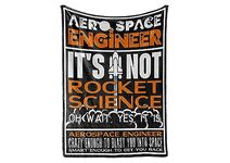 Huglanket Aerospace Engineer Gifts Blanket, Space Engineering Theme Flannel Throw Blanket for Men, Funny Unique Birthday for Him 50"*65"