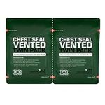 Ever Ready First Aid Vented Chest Seal with Quick Tear Twin Pack- 6.6” Square Occlusive Adhesive Dressing for Open Chest Wounds