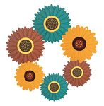 FS COOL Silicone Trivet Mat, Sunflower Hot Pot Holder, Hot Pads for Table and Countertop, Soft Rubber Multi-Use Trivets for Pots & Hot Dish, Non Slip Coasters (Big+Medium, Multi, Pack of 6)