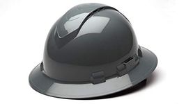 Pyramex Ridgeline Full Brim Hard Hat 4 Point Ratchet Slate Gray Vented