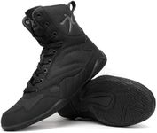 Mavonexa Men's Wrestling Shoes Men Boxing Shoes High Top Fitness Weightlifting Powerlifting Shoes Zero Drop(Black 9)