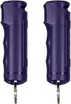 Police Magnum Keychain Pepper Spray Flip Top Safety- Maximum Heat Strength OC with Dye- Tactical Women & Men's Self Defense - Made in The USA - 2 Pack Purple FT