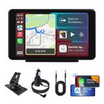 plimpton 2024 Portable Carplay Android Auto Screen for Car, 7 Inch IPS Touch Screen Wireless Car Play Driveplay Multimedia Player with Voice Control, BT, Mirror Link for All Vehicle