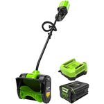 Greenworks PRO 12-Inch 80V Cordless Snow Shovel, 2.0 AH Battery Included 2600602, Green