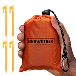 BROWNTREK Pocket Blanket -Compact Picnic Blanket (60"x 56") - Sand Proof Beach Blanket/Water Resistant Ground Cover. Packable Outdoor Blanket for Hiking, Camping, Picnics, Travel, and Beach Trips