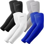 YQXCC 4 Pairs UV Sun Protection Arm Sleeves - Tattoo Cover Up - UPF 50 Sports Compression Cooling Sleeve for Men & Women