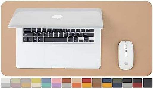 Dual Sided Leather Desk Pad,PU Desk mat,Waterproof Desk Protector,Desk Mouse Pad for Office/Home/Gaming/Decor(Apricot+Orange,23.6"x 11.8")